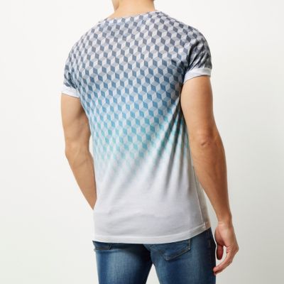 White geometric print t-shirt